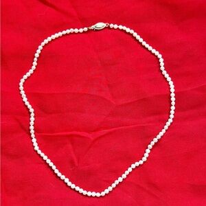 Fresh Water Knotted Pearl Necklace With 14K Yellow Gold Clasp 16"